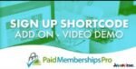 Signup Shortcode Addon [ Paid Memberships Pro ]